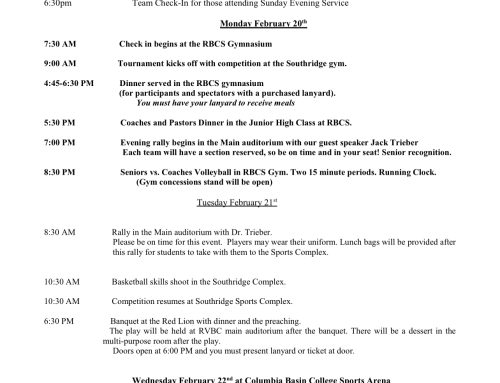 PDT 23’ Schedules